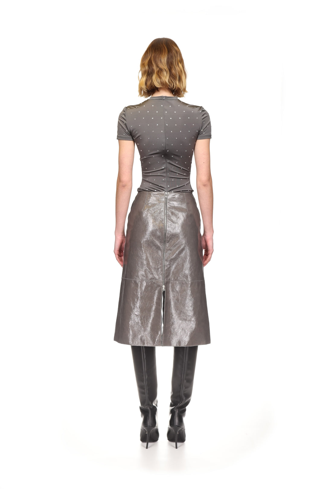 MIDI LEATHER SKIRT