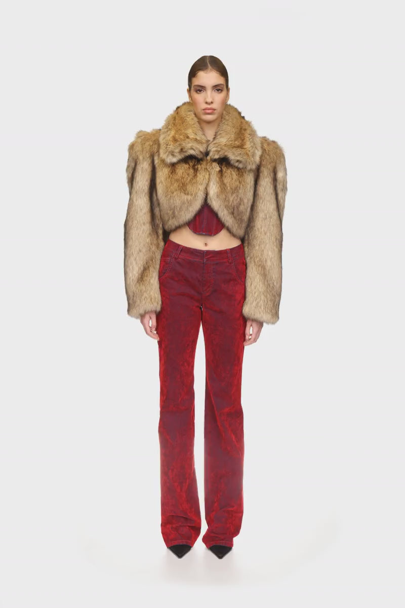 VELVET DENIM TROUSERS
