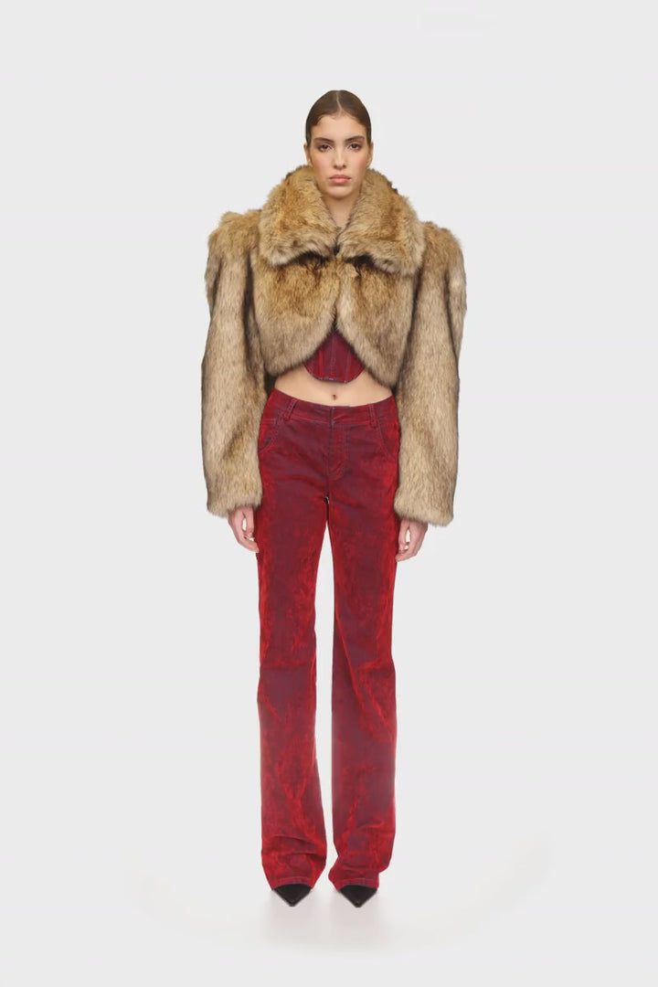 VELVET DENIM TROUSERS