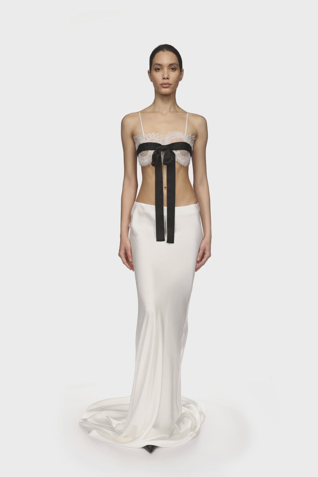 FRONT BOW AND LACE BRA TOP