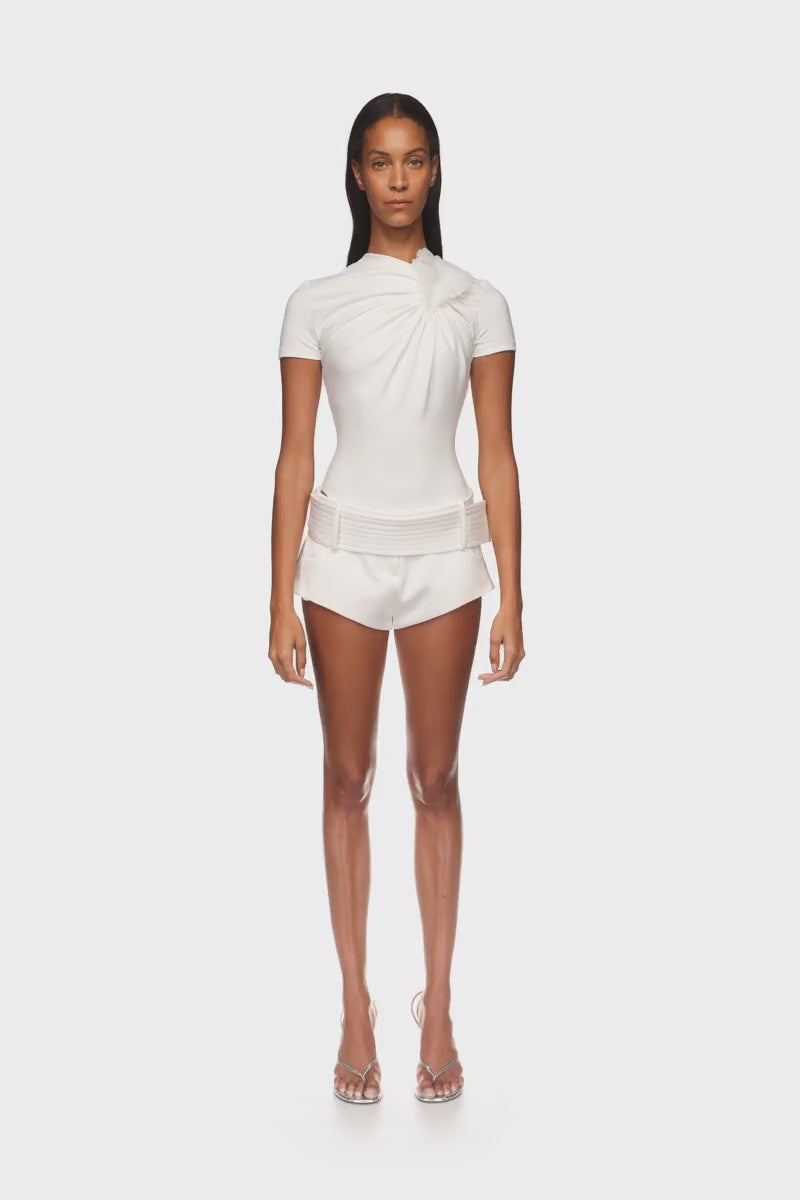 PLEATED LEAF BODYSUIT