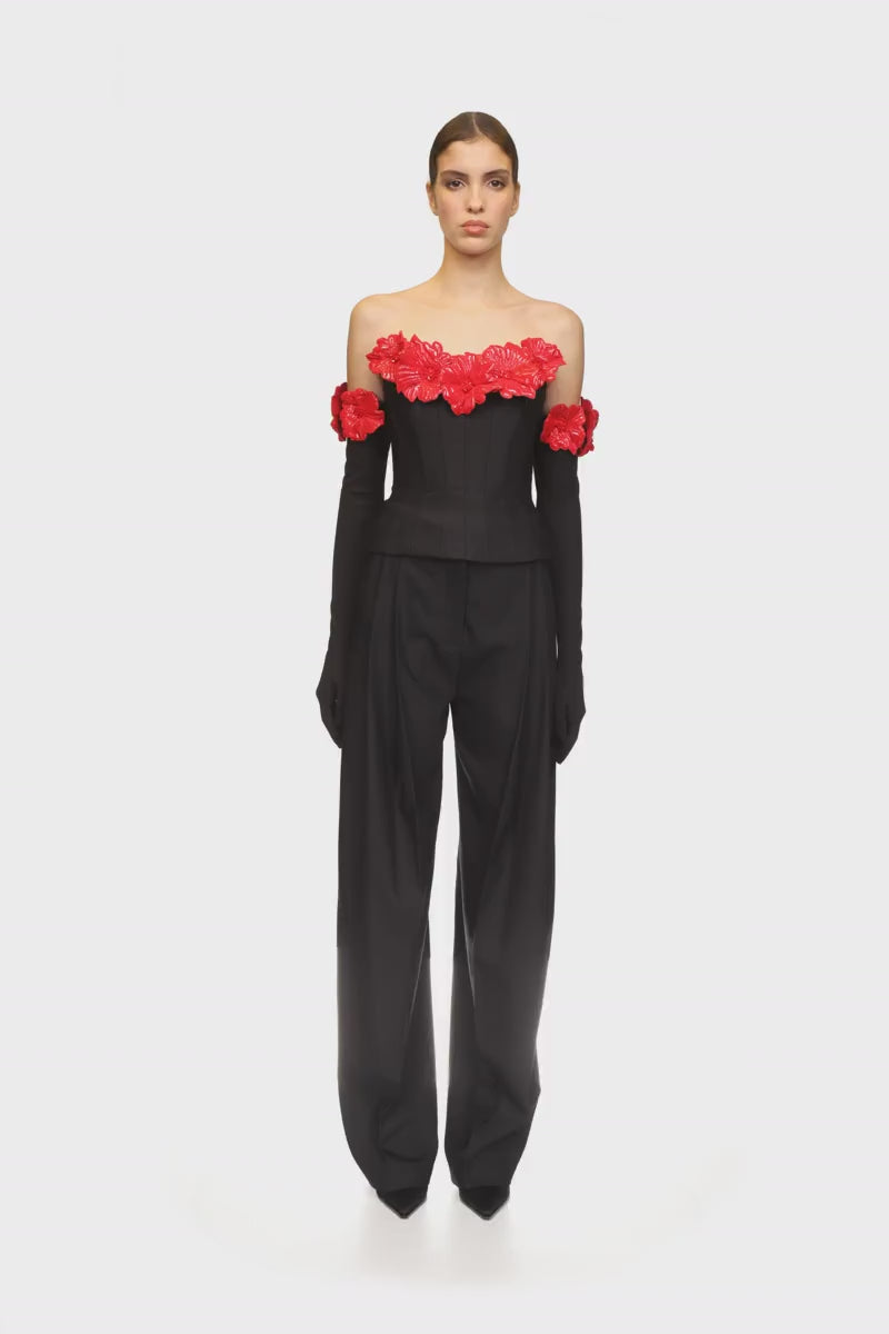 3D FLOWER CORSET TOP