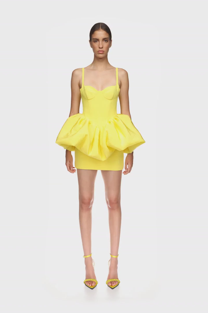 PUFF SKIRT DETAIL MINI DRESS