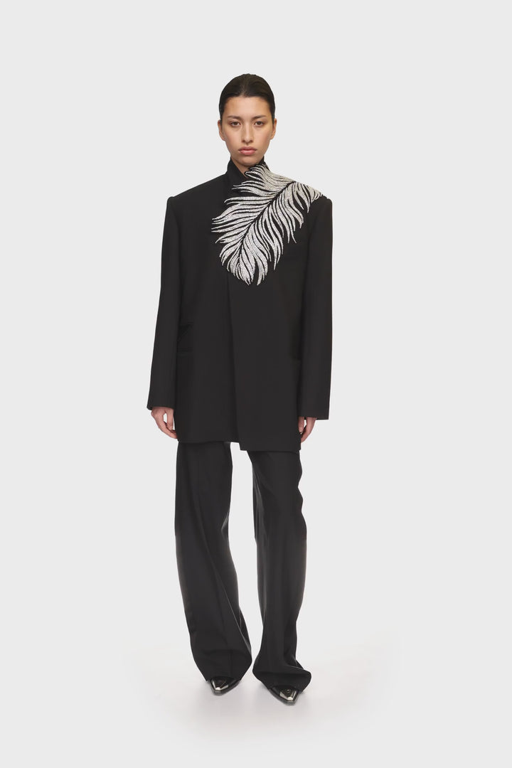 CRYSTAL FEATHER TAILORED JACKET