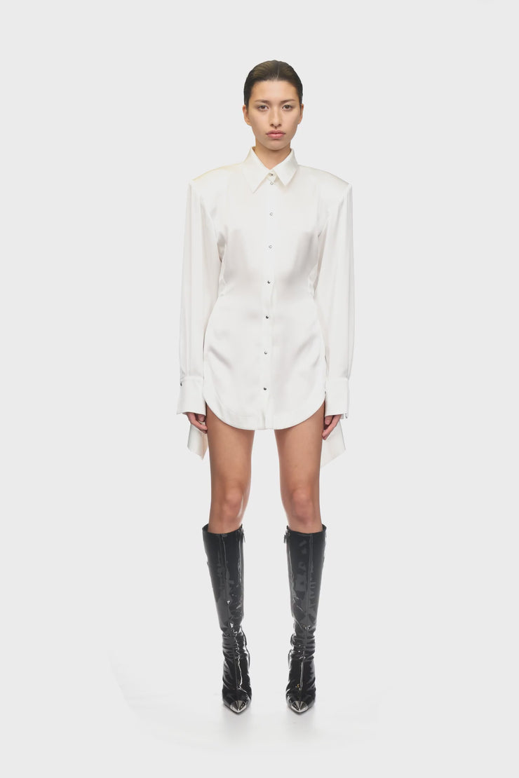 SATIN SHIRT DRESS – David Koma