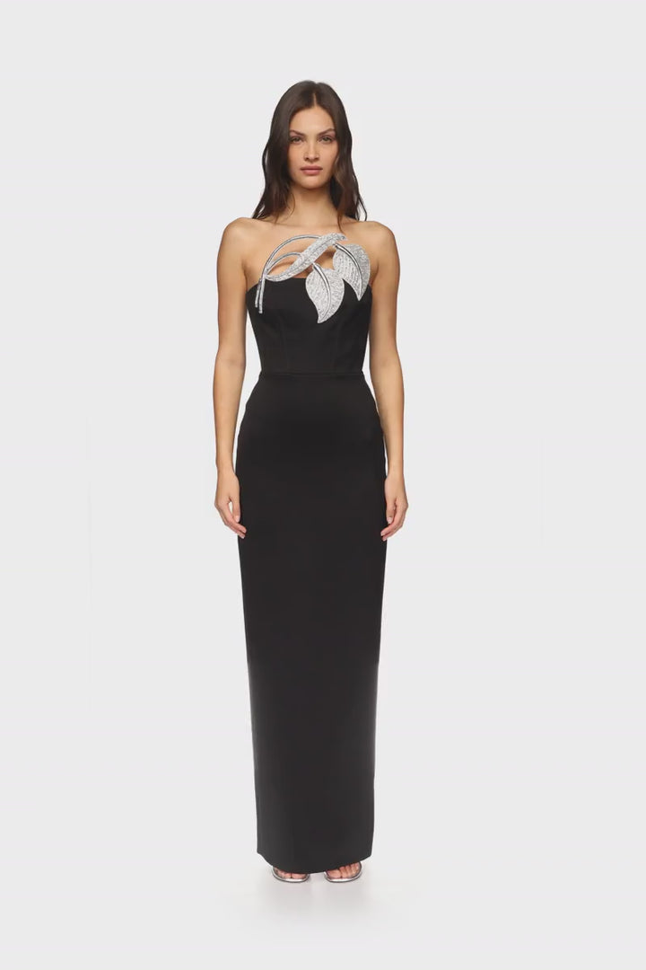 CRYSTAL LEAF CORSET GOWN