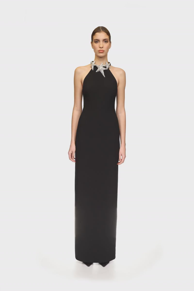 CRYSTAL STARS HALTER GOWN