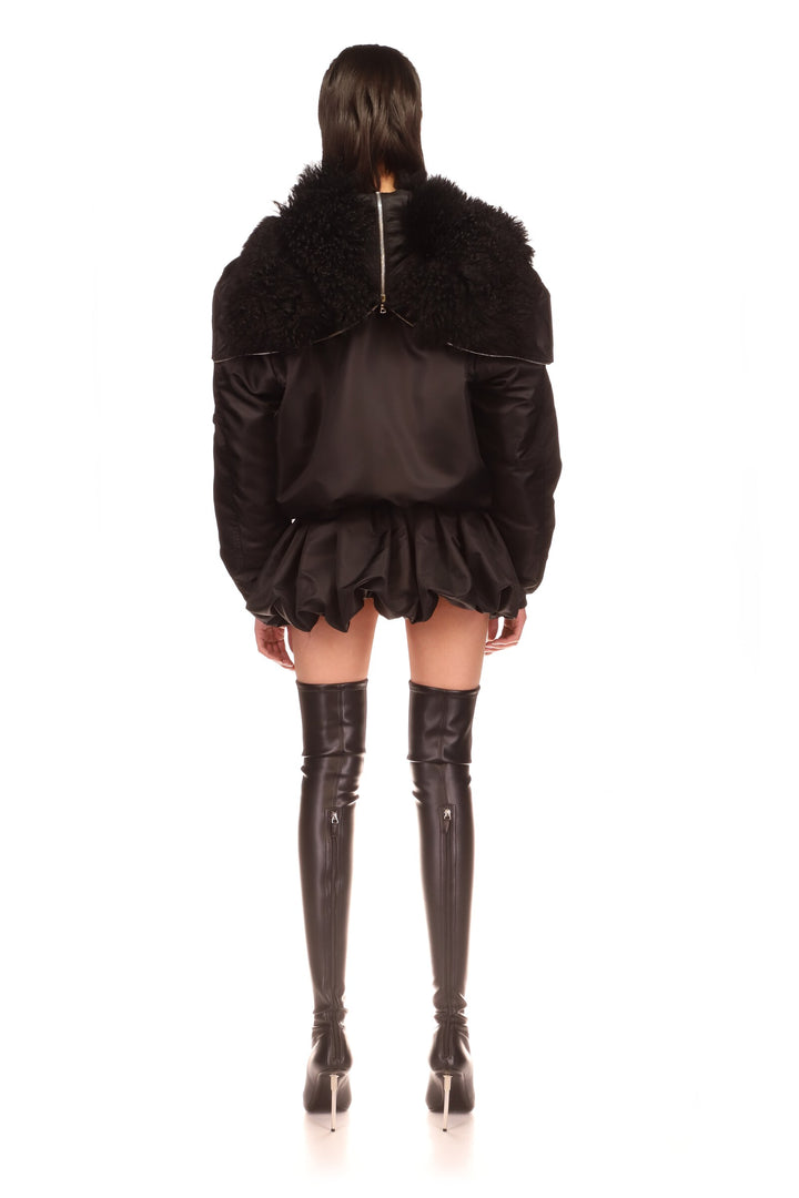 SHEARLING COLLAR BOMBER JACKET