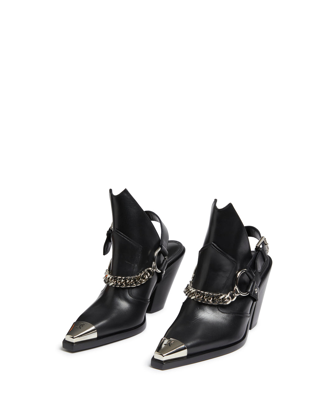 LEATHER ANKLE BOOTS IN BLACK