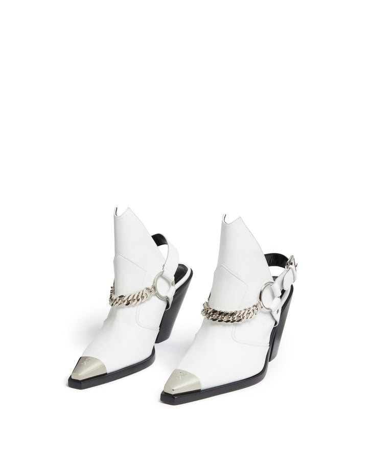 LEATHER ANKLE BOOTS IN WHITE