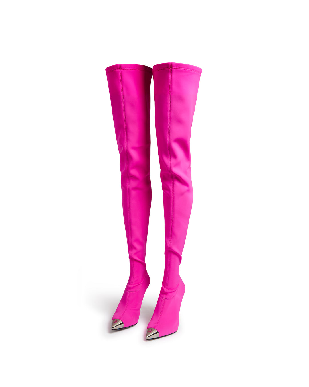 THIGH HIGH JERSEY BOOTS IN PINK