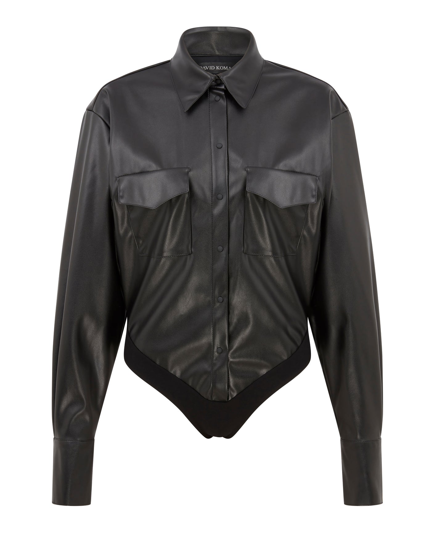 Faux Leather Long Sleeve Bodysuit – David Koma
