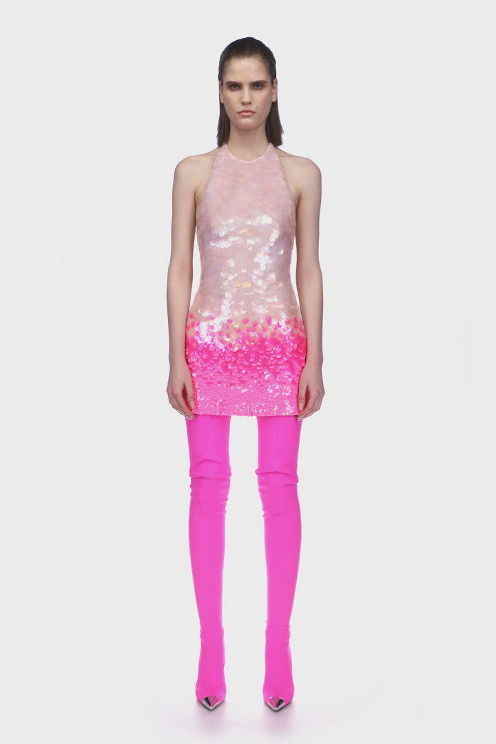 THIGH HIGH JERSEY BOOTS IN PINK